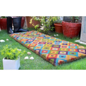 100% Coir Door Mat - Saman Multicolour 120x45cm - Floorsome - Door Mat