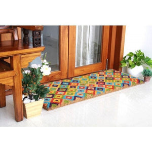 100% Coir Door Mat - Saman Multicolour 120x45cm - Floorsome - Door Mat