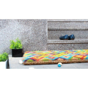 100% Coir Door Mat - Saman Multicolour 75x45cm - Floorsome - Door Mat