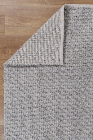 Basalt Grey Wool Blend Textured Rug - GREY