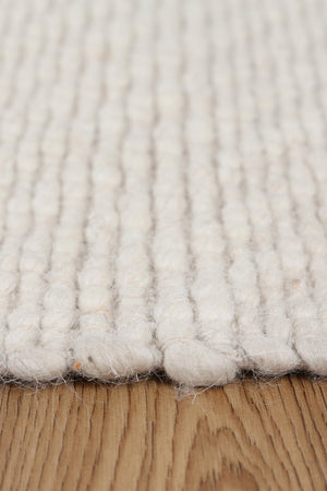 Basalt Ivory Wool Blend Textured Rug - IVOR