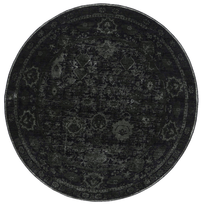 Brooklyn Vintage Oriental Emerald Green Round Rug