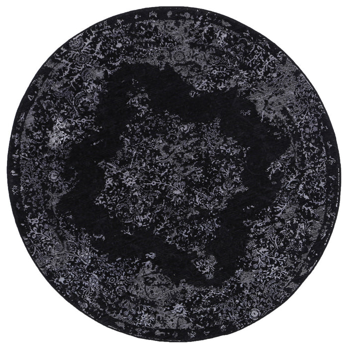 Brooklyn Distressed Medallion Silver Round Rug