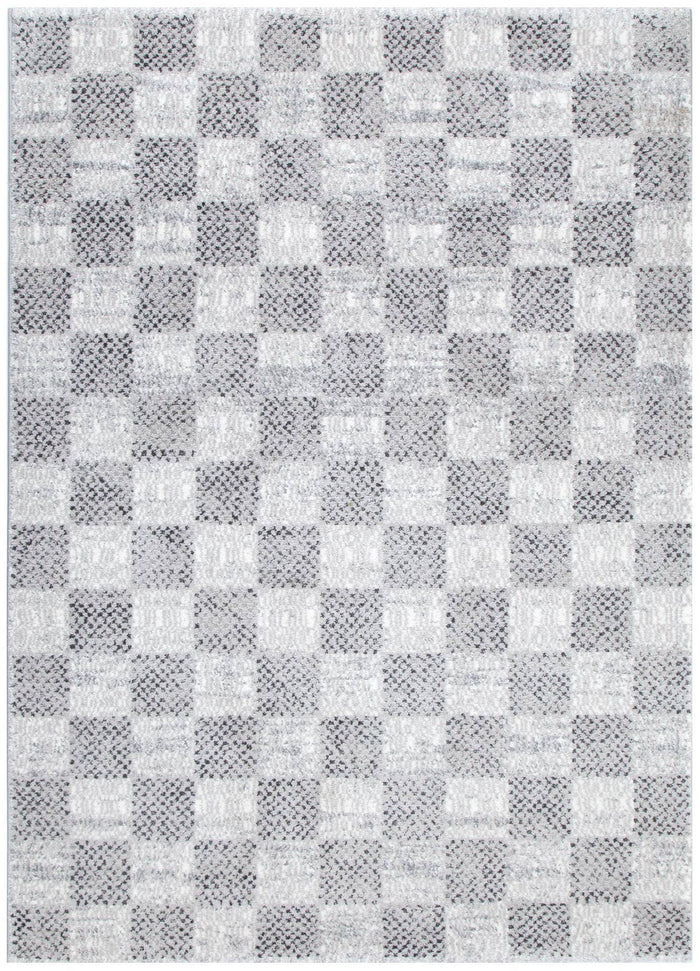 Dorado Grey Checkered Rug - D002