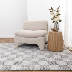 Dorado Grey Checkered Rug - D002