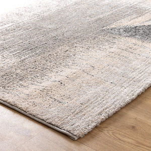 Dorado Grey Beige Faded Abstract Rug - D005