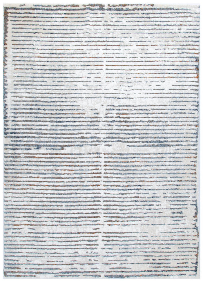 Indulgence Distressed Lines Blue Rug - INDU005