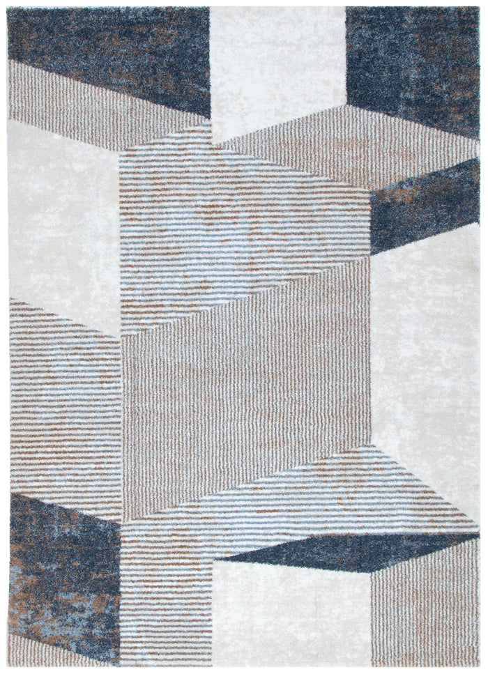 Indulgence Geometric Shapes Blue Multi Rug - INDU006