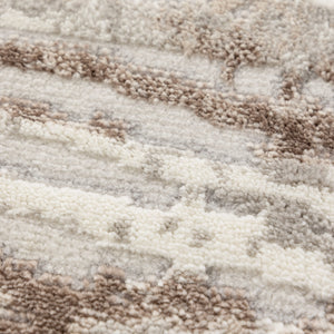 Jade Distressed Lines Grey Beige Rug - JADE001