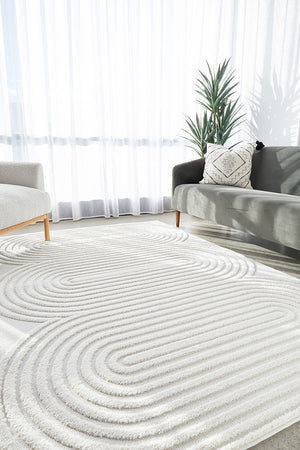 Lotus Carl White Rug