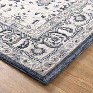 Maya Floral Traditional Blue Rug - M102