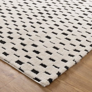 Mila Monochrome Squares Black and Cream Rug - MIL2