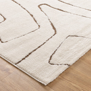 Mila Modern Lines Cream and Brown Rug - MIL5