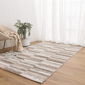 Nola Shapes Beige Brown Rug