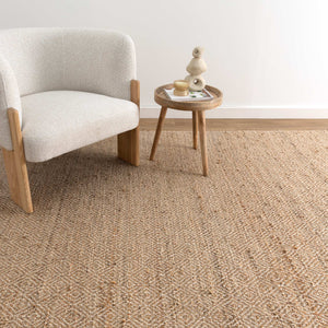 Oslo Natural Jute Diamonds Flat Weave Rug