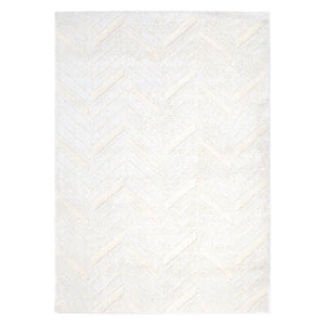 Tender Chevron Cream Shag Rug