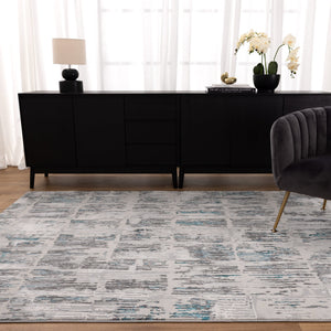 Vestige Abstract Grey Blue Rug