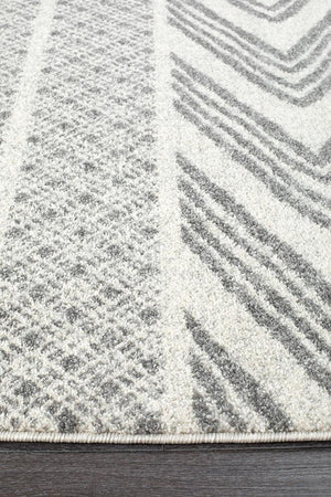 Adani Modern Tribal Design Grey Runner Rug - Floorsome - Modern