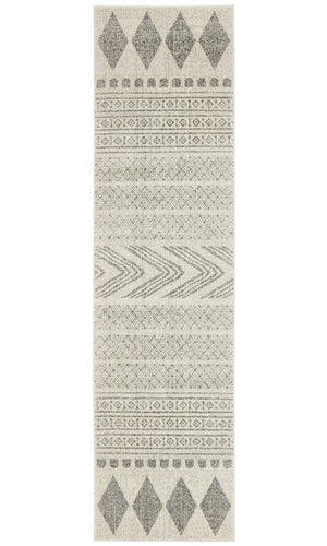 Adani Modern Tribal Design Grey Runner Rug - Floorsome - Modern