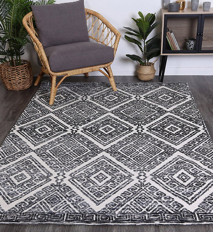 Alayah Diamond Anthracite Rug