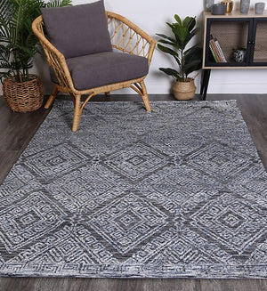 Alayah Diamond Denim Rug - Floorsome - Rug