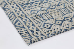 Alayah Tribal Blue Rug - Floorsome - Rug