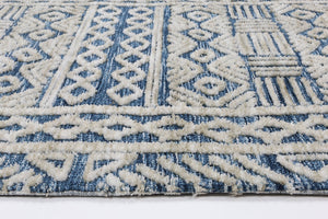 Alayah Tribal Blue Rug - Floorsome - Rug