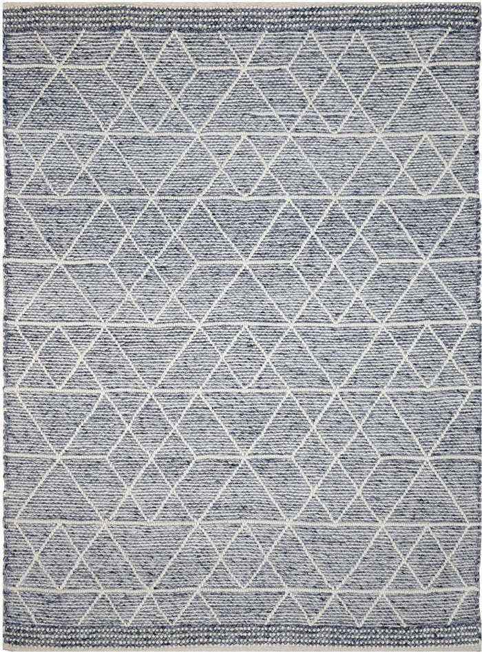 Albona Blue White Wool Rug