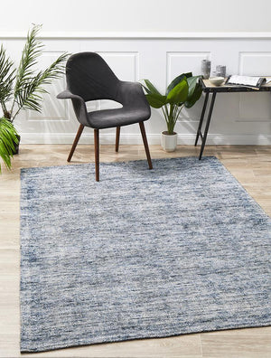 Allure Indigo Cotton Rayon Rug - Floorsome - Modern