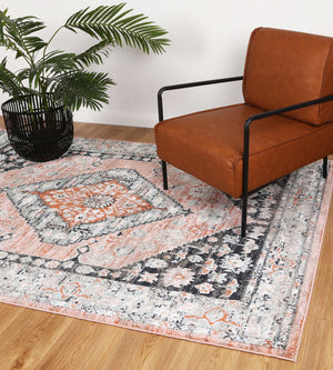 Anatolia Traditional Black Beige Rug - Floorsome - Rug