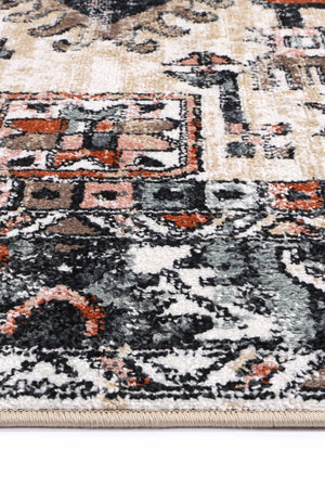 Anatolia Traditional Black Cream Rug - Floorsome - Rug