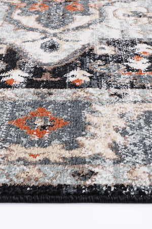 Anatolia Traditional Blue Charcoal Rug - Floorsome - Rug