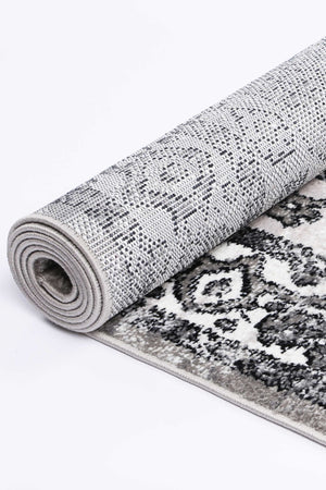 Anatolia Traditional Grey Black Rug - Floorsome - Rug