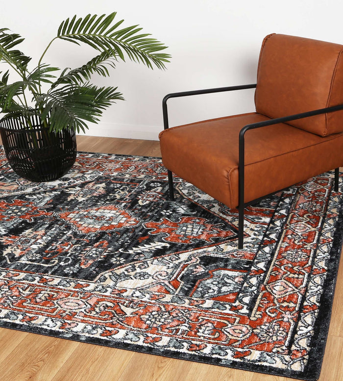 Anatolia Traditional Terracotta Black Rug