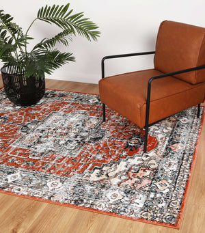 Anatolia Traditional Terracotta Rug - Floorsome - Rug