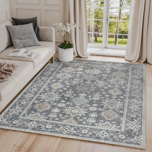 Anna Grey Machine Washable Rug - Floorsome - Modern