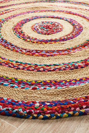 April Target Cotton and Jute Rug Round - Floorsome - Natural