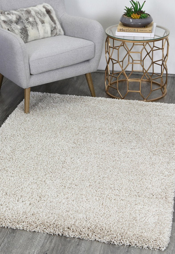 Arctic Plush Beige Cream Shaggy Rug