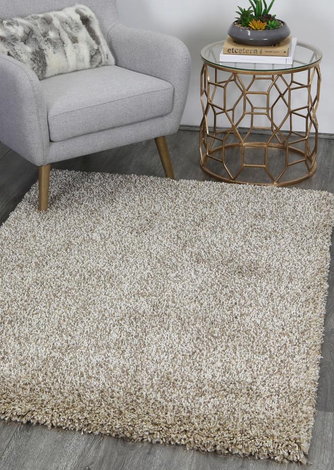 Arctic Plush Brown Beige Shaggy Rug