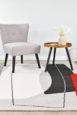 Aria Grey Red Rug - Floorsome - INDOOR/OUTDOOR