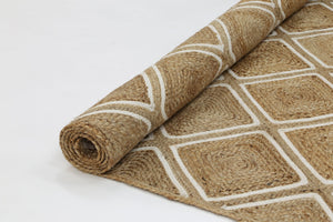 Artisan Beige Natural Parquetry Rug - Floorsome - Flatweave