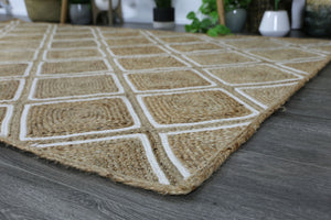 Artisan Beige Natural Parquetry Rug - Floorsome - Flatweave