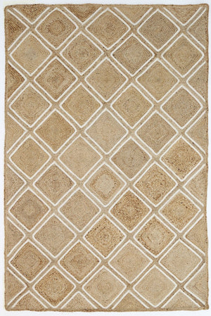 Artisan Beige Natural Parquetry Rug - Floorsome - Flatweave