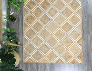 Artisan Beige Natural Parquetry Rug - Floorsome - Flatweave