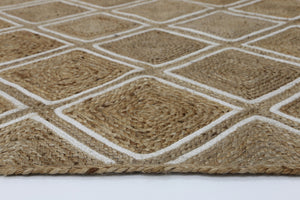 Artisan Beige Natural Parquetry Rug - Floorsome - Flatweave