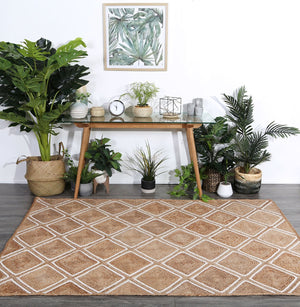 Artisan Beige Natural Parquetry Rug - Floorsome - Flatweave