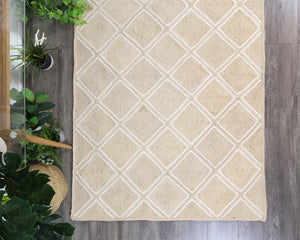 Artisan Beige Natural Parquetry Rug - Floorsome - Flatweave