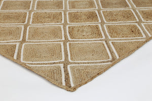 Artisan Beige Natural Parquetry Rug - Floorsome - Flatweave