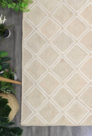 Artisan Beige Natural Parquetry Rug - Floorsome - Flatweave