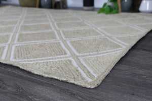 Artisan Beige Natural Parquetry Rug - Floorsome - Flatweave